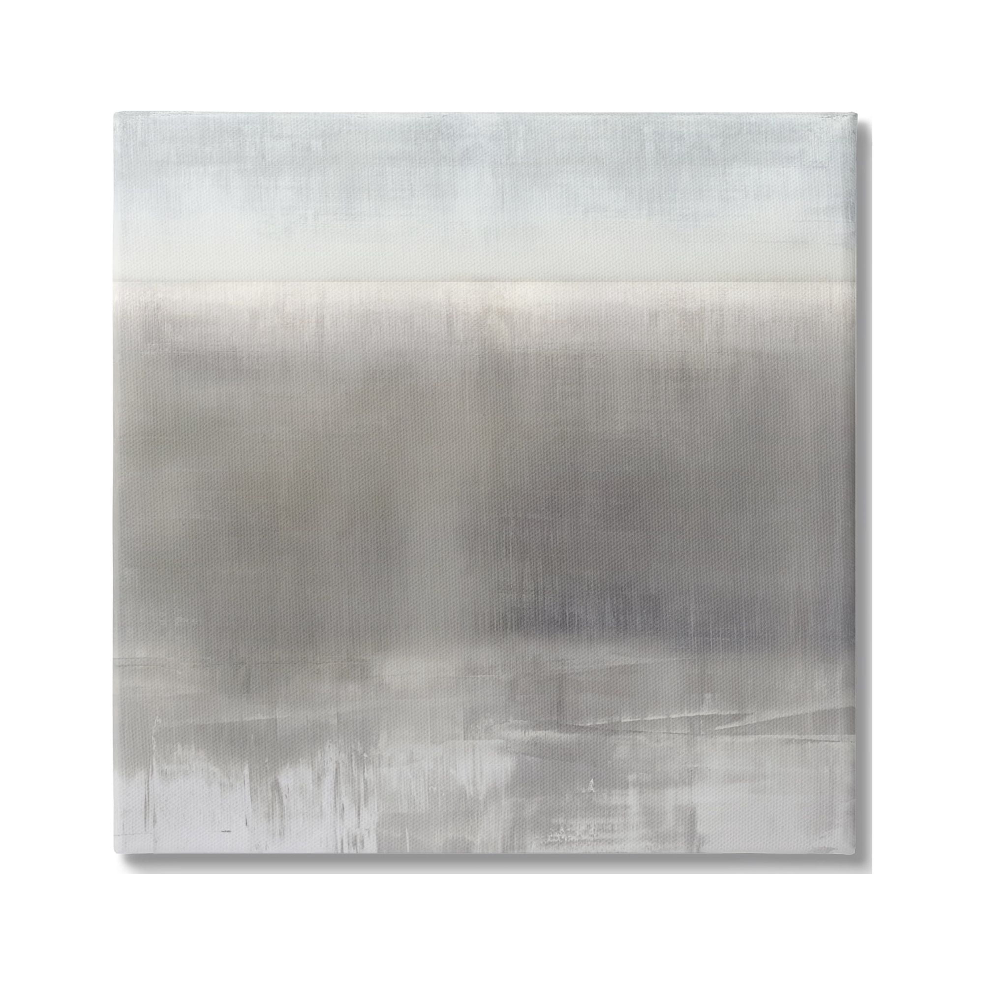 Stupell Industries Contemporary Gray Fog Abstract Painting Gallery Wrapped Canvas Art Print Wall Art, 24 x 24