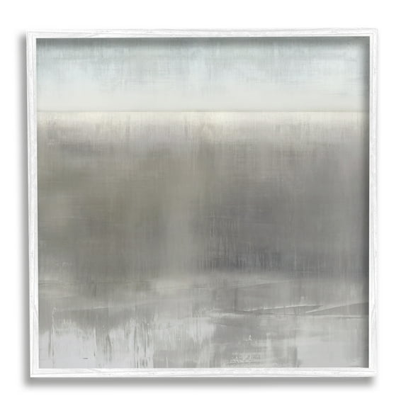 Stupell Industries Contemporary Gray Fog Abstract Painting White Framed Art Print Wall Art, 17 x 17