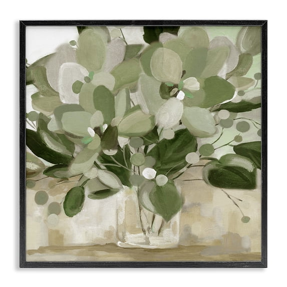 Stupell Industries Contemporary Green Toned Bouquet Black Framed Giclee Art, 12 x 12, by Carol Robinson