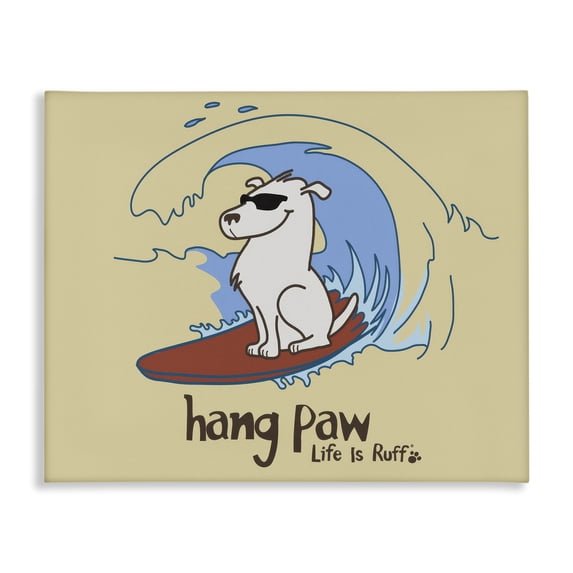 Stupell Industries Contemporary Hang Paw Surfing Dog Canvas Art, 20 x 16, by LIR