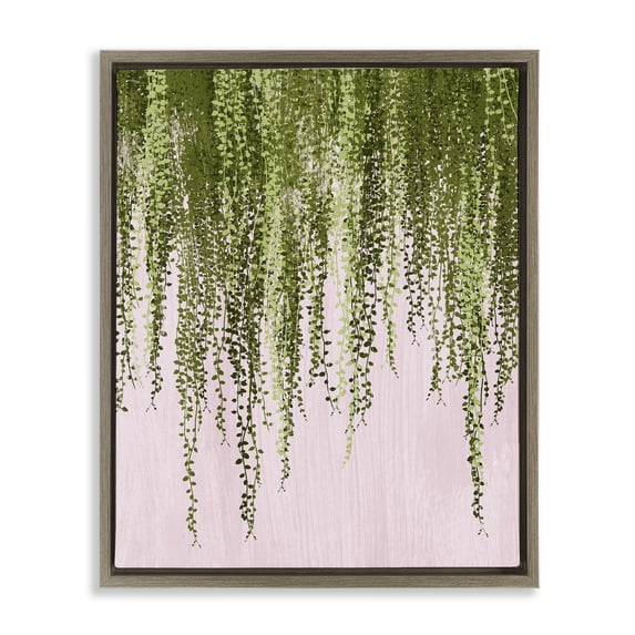Stupell Industries Contemporary Hanging Ivy on Pink Brown Floating Frame Canvas Art, 25 x 31, by Grace Popp