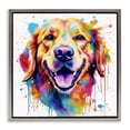 thumbnail image 1 of Stupell Industries Contemporary Happy Dog Paint Drip Gray Floating Frame Canvas Art, 18 x 18, by MB Cunningham, 1 of 7