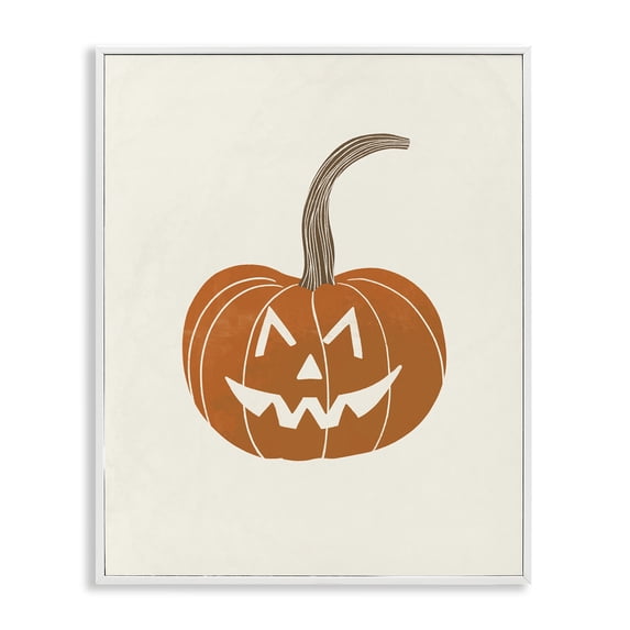 Stupell Industries Contemporary Happy Jack-o-Lantern Smile White Framed Giclee Art, 11 x 14, by Taylor Shannon Designs