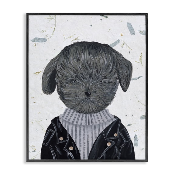 Stupell Industries Contemporary Hipster Dog Jacket Poodle Black Framed Giclee Art, 11 x 14, by Melissa Wang