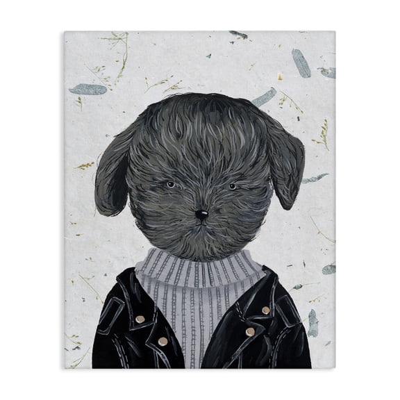 Stupell Industries Contemporary Hipster Dog Jacket Poodle Canvas Art, 36 x 48, by Melissa Wang