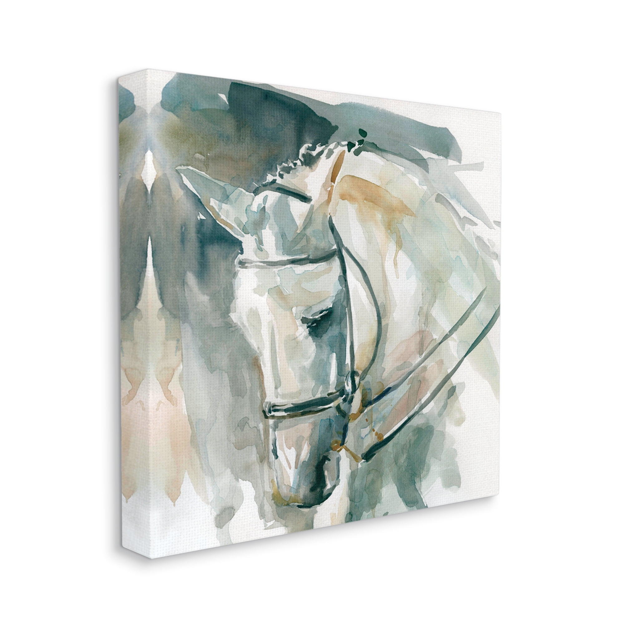 Stupell Industries Contemporary Horse Portrait Solemn Equestrian Pose Animals & Insects Painting Gallery Wrapped Canvas Print Wall Art, 30 x 30