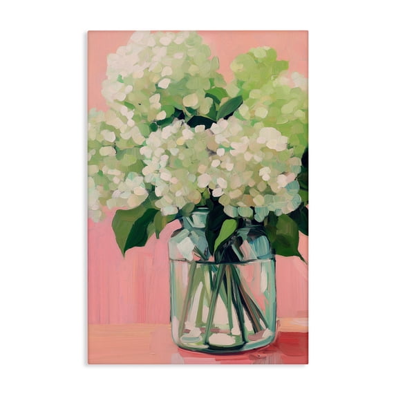 Stupell Industries Contemporary Hydrangea on Pink Background Canvas Art, 16 x 24, by Gina Kelly