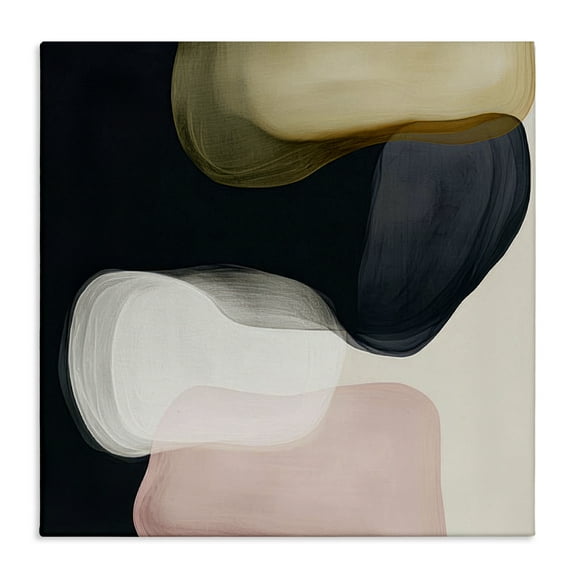 Stupell Industries Contemporary Intertwining Shapes Abstract Painting Wrapped Canvas Canvas Art Print Wall Art, 17 x 17