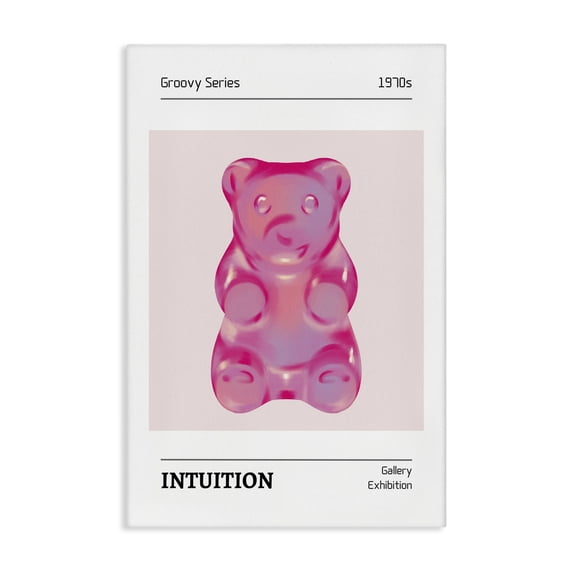 Stupell Industries Contemporary Intuition Phrase Candy Bear Canvas Art, 24 x 36, by LSR Design Studio