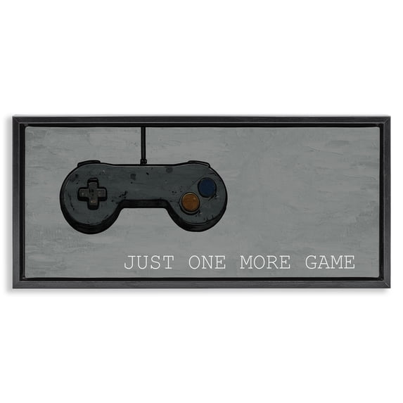 Stupell Industries Contemporary Just One More Rustic Gaming Black Floating Frame Canvas Art, 25 x 11, by Kim Allen