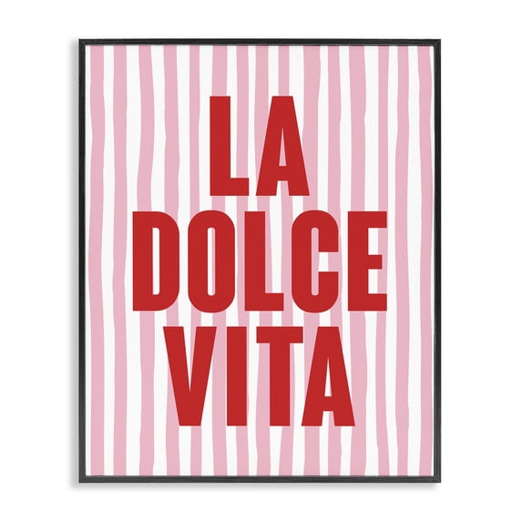 Stupell Industries Contemporary La Dolce Vita Red Black Framed Giclee Art, 11 x 14, by House of Lulu