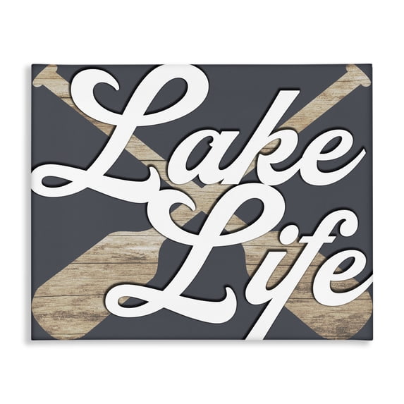 Stupell Industries Contemporary Lake Life Crossed Boating Oars Canvas Art, 48 x 36, by Lil' Rue
