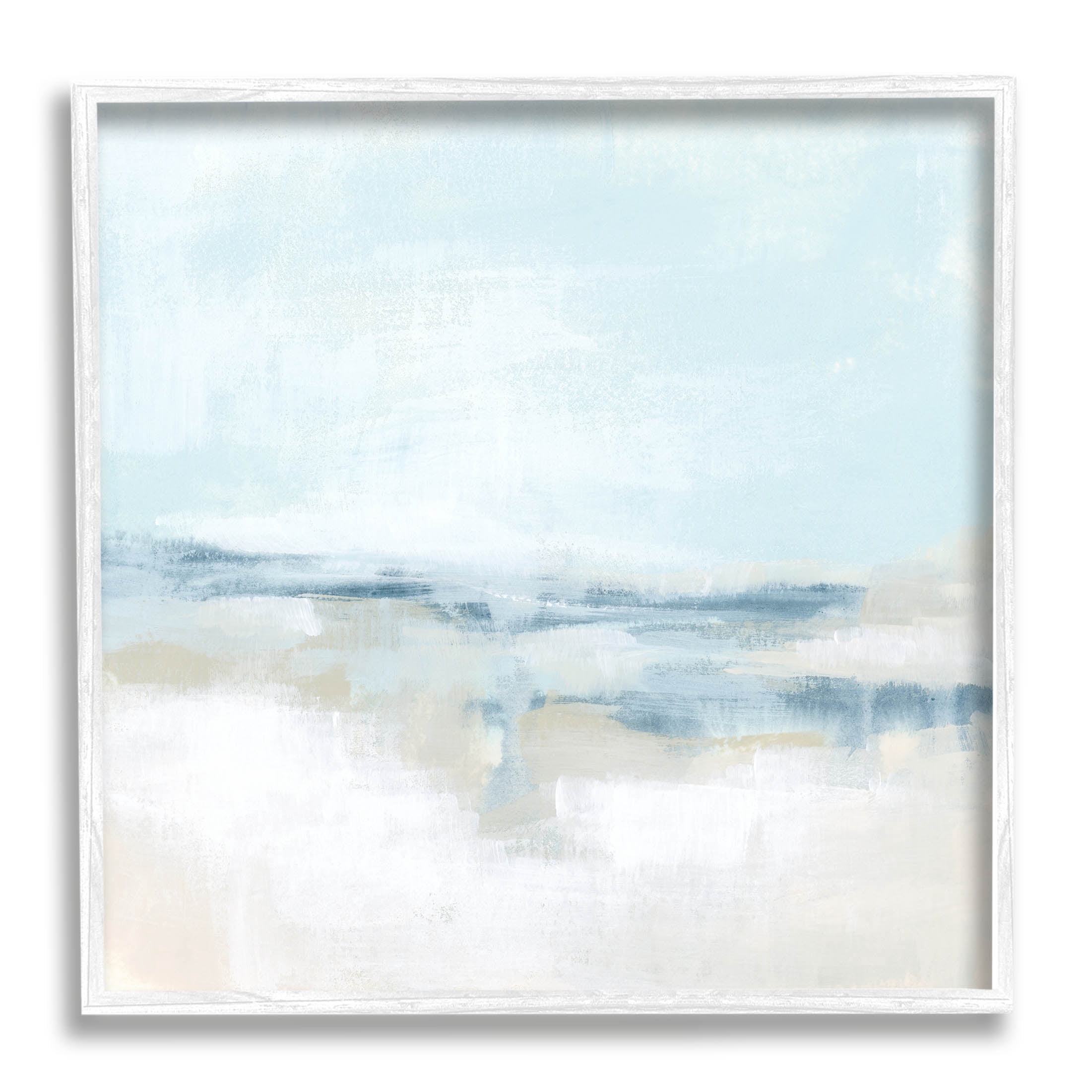 Stupell Industries Contemporary Landscape Abstract Mist Painting White Framed Art Print Wall Art, Design by June Erica Vess