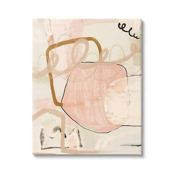 Stupell Industries Contemporary Layered Abstract Shapes Graphic Art Gallery Wrapped Canvas Print Wall Art, Design by Kim Allen