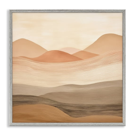 Stupell Industries Contemporary Layered Sand Dunes Gray Framed Giclee Art, 12 x 12, by Irena Orlov