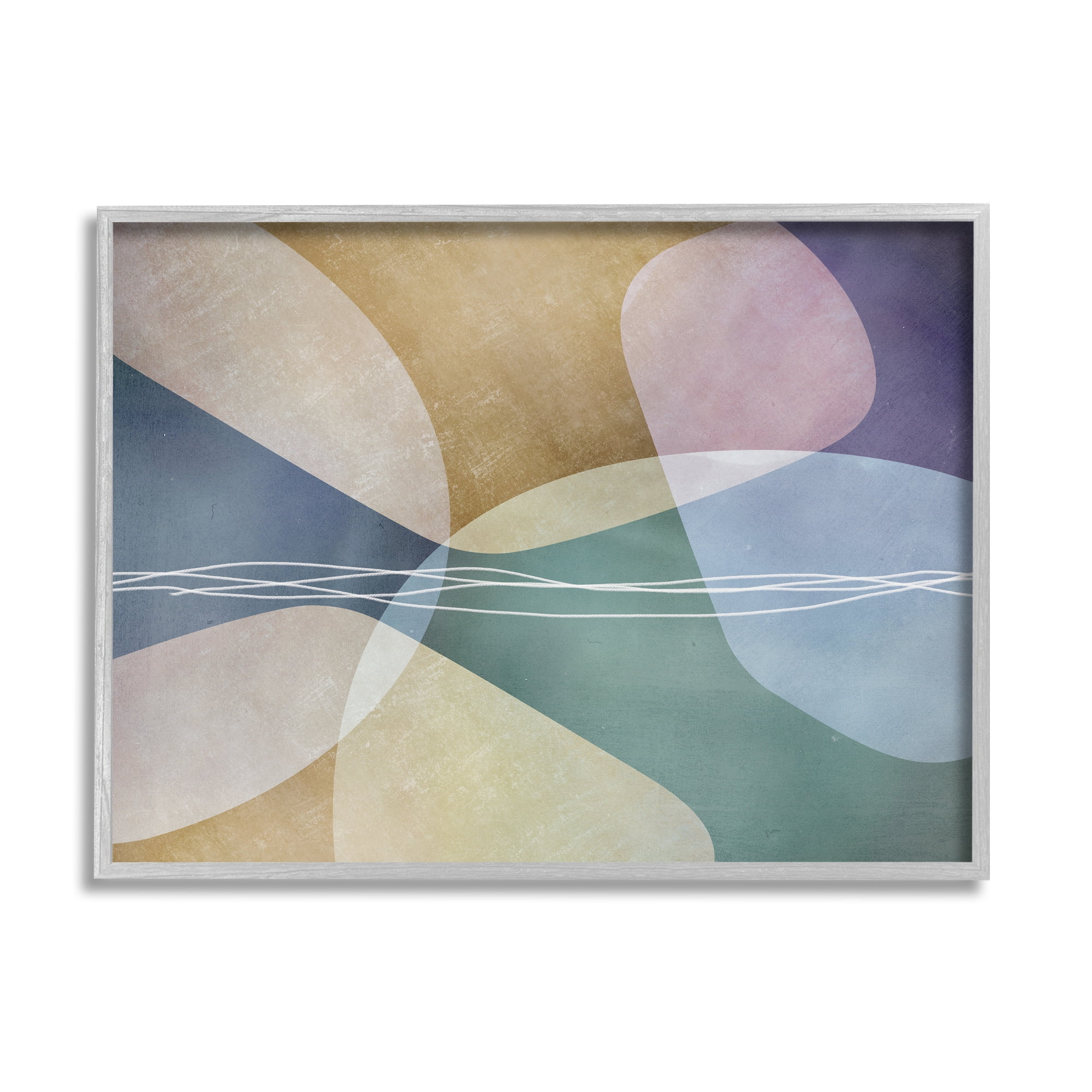 Stupell Industries Contemporary Layered Shapes Abstract Painting Gray Framed Art Print Wall Art, 14 x 11
