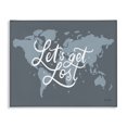 thumbnail image 1 of Stupell Industries Contemporary Let's Get Lost Adventure Phrase Blue World Map Canvas Art, 30 x 24, by Becky Thorns, 1 of 7