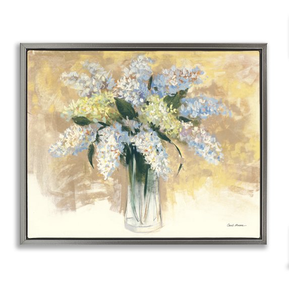 Stupell Industries Traditional Contemporary Lilac Bouquet Gray Floating Frame Canvas Art, 31 x 25, by Carol Rowan