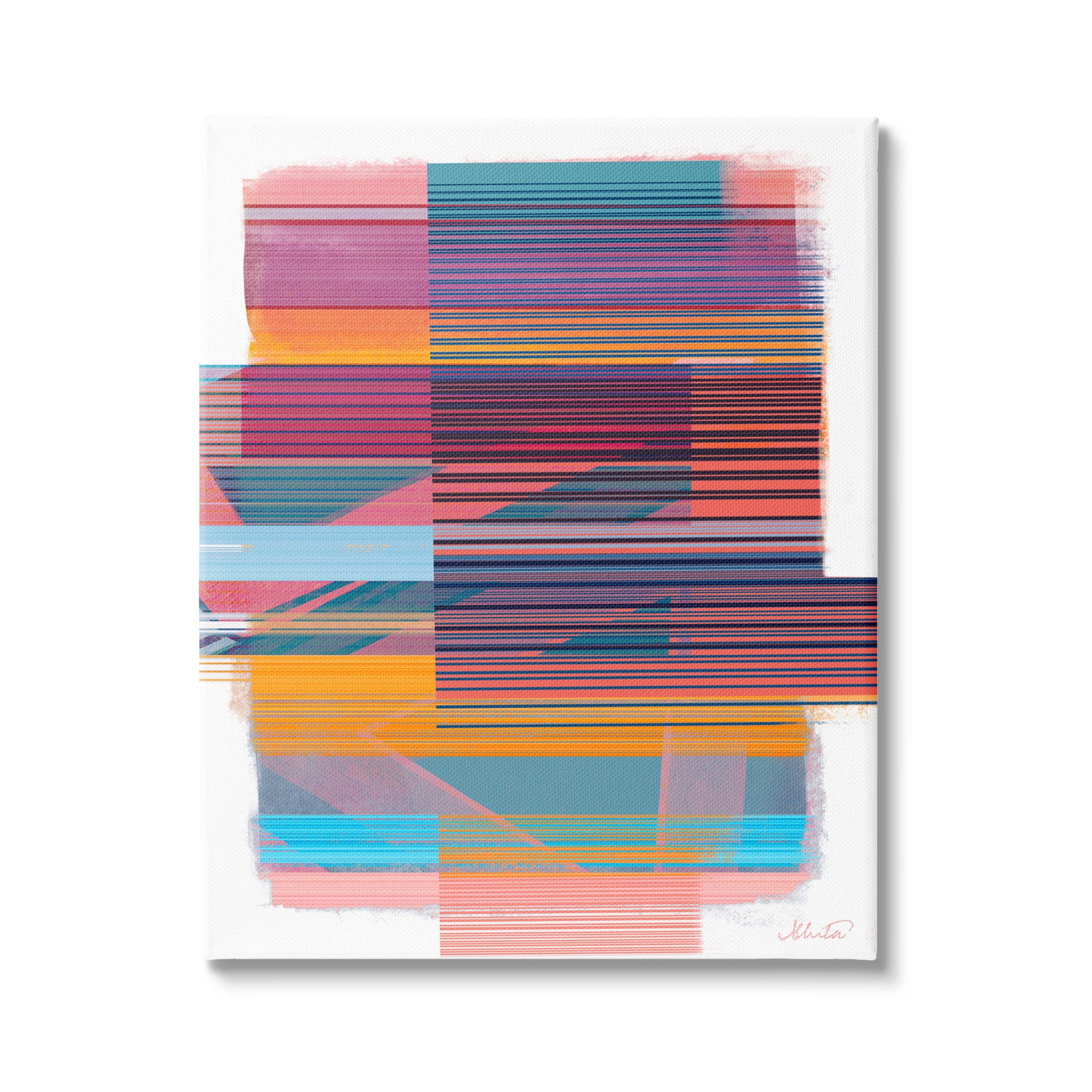 Stupell Industries Contemporary Lines Abstract Abstract Painting Gallery Wrapped Canvas Art Print Wall Art, 36 x 48