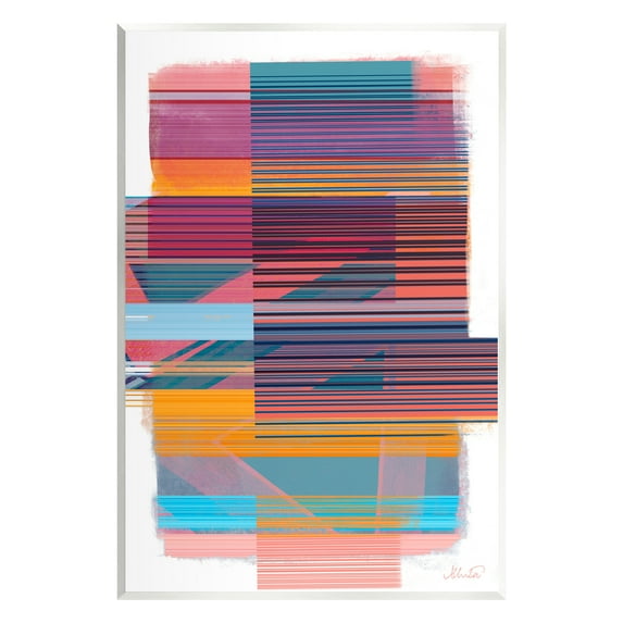 Stupell Industries Contemporary Lines Abstract Abstract Painting Unframed Art Print Wall Art, 13 x 19