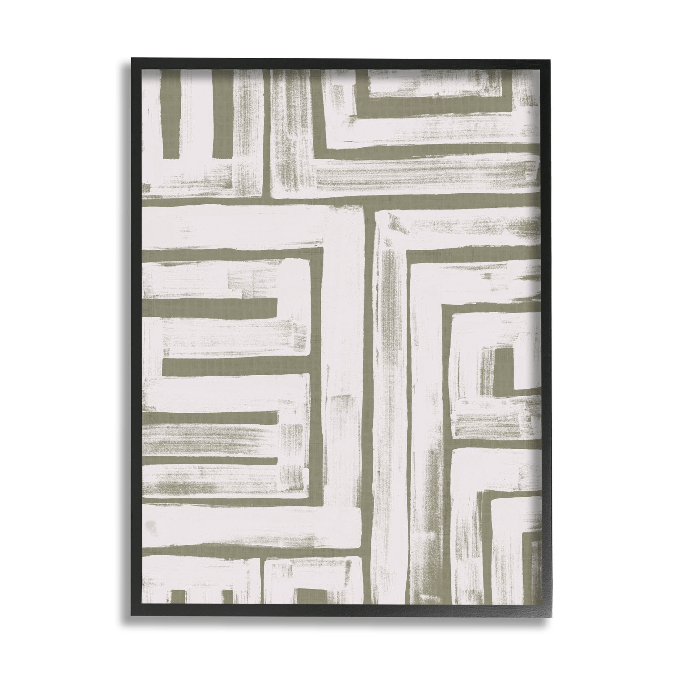 Stupell Industries Contemporary Lines Pattern Composition Graphic Art Black Framed Art Print Wall Art, Design by June Erica Vess