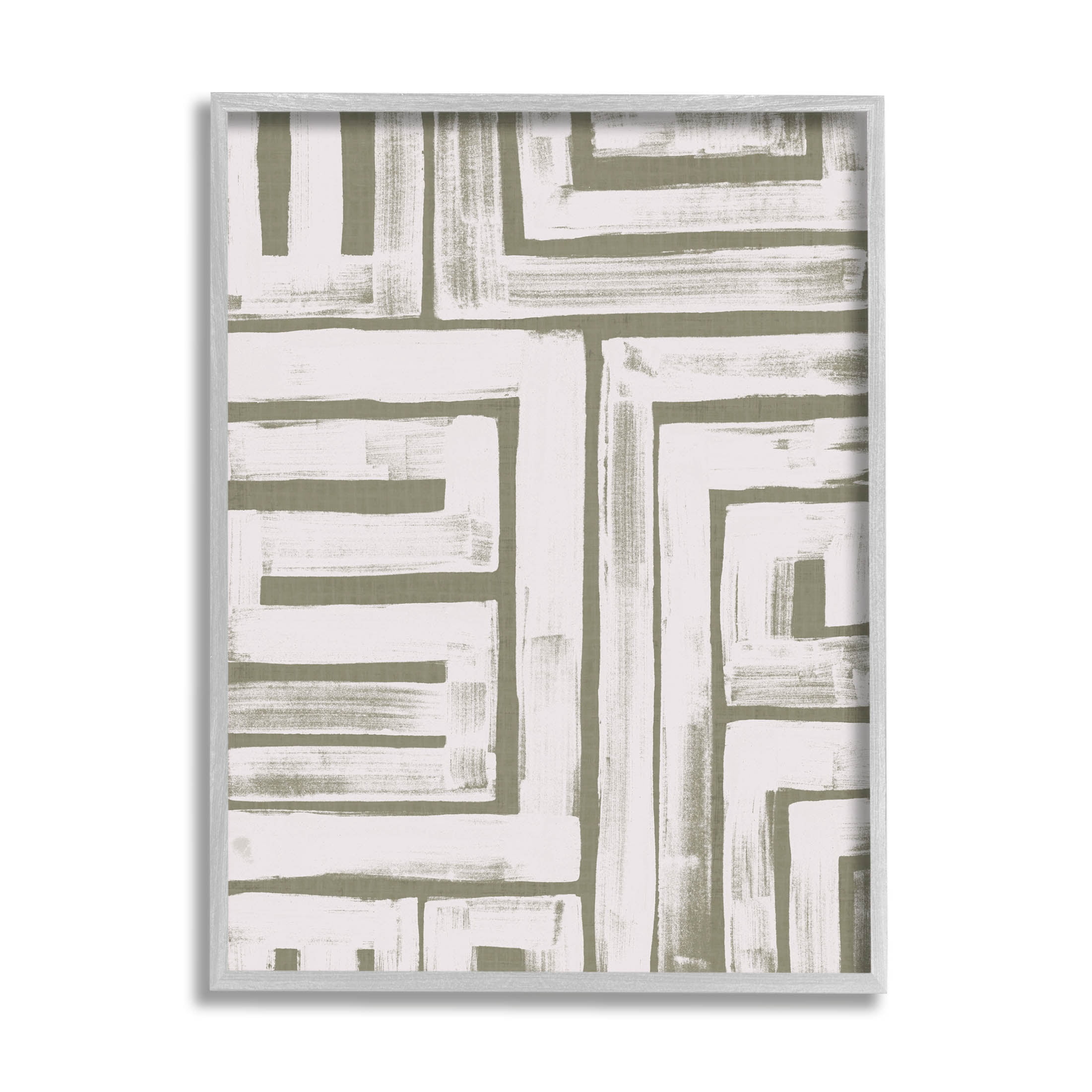 Stupell Industries Contemporary Lines Pattern Composition Graphic Art Gray Framed Art Print Wall Art, Design by June Erica Vess