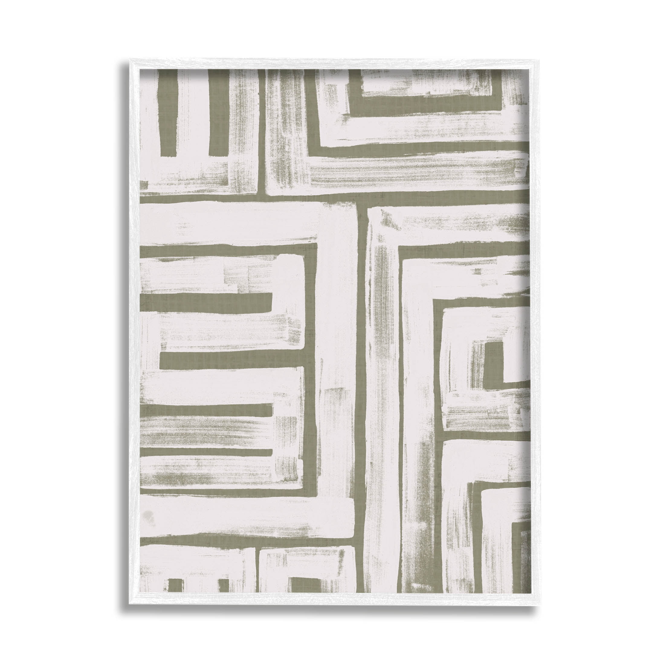 Stupell Industries Contemporary Lines Pattern Composition Graphic Art White Framed Art Print Wall Art, Design by June Erica Vess