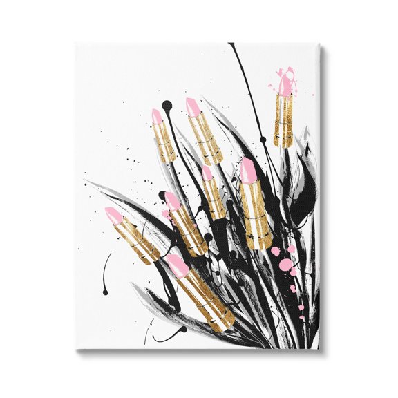 Stupell Industries Contemporary Lipstick Glam Makeup Graphic Art Gallery Wrapped Canvas Print Wall Art, Design by Lil' Rue