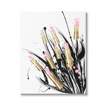 Stupell Industries Contemporary Lipstick Glam Makeup Graphic Art Gallery Wrapped Canvas Print Wall Art, Design by Lil' Rue