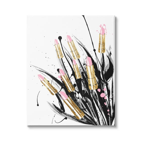 Stupell Industries Contemporary Lipstick Glam Makeup Graphic Art Gallery Wrapped Canvas Print Wall Art, Design by Lil' Rue