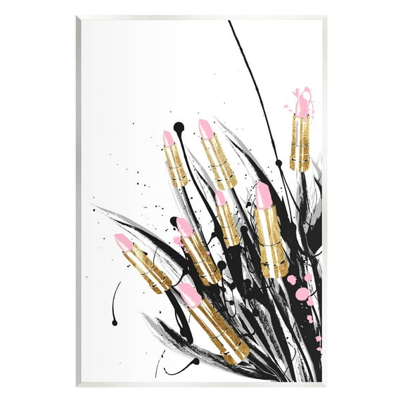 Stupell Industries Contemporary Lipstick Glam Makeup Graphic Art Unframed Art Print Wall Art, Design by Lil' Rue