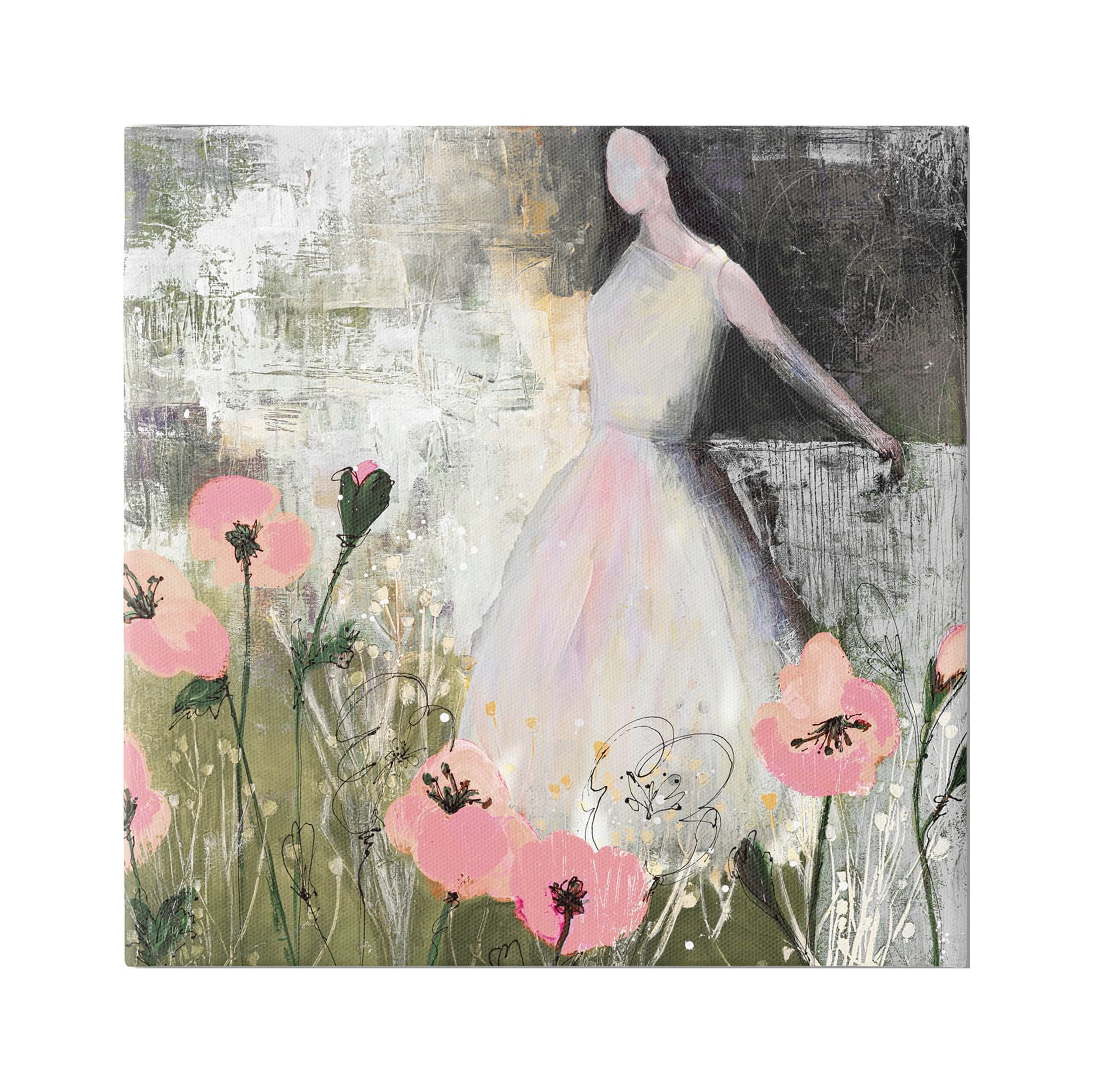 Stupell Industries Contemporary Meadow Woman Collage Painting Gallery Wrapped Canvas Print Wall Art, Design by Ruth Fromstein