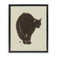 thumbnail image 1 of Stupell Industries Contemporary Minimal Cat on Beige Black Floating Frame Canvas Art, 17 x 21, by Grace Popp, 1 of 8