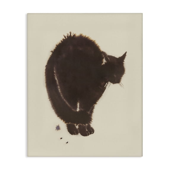 Stupell Industries Contemporary Minimal Cat on Beige Canvas Art, 16 x 20, by Grace Popp