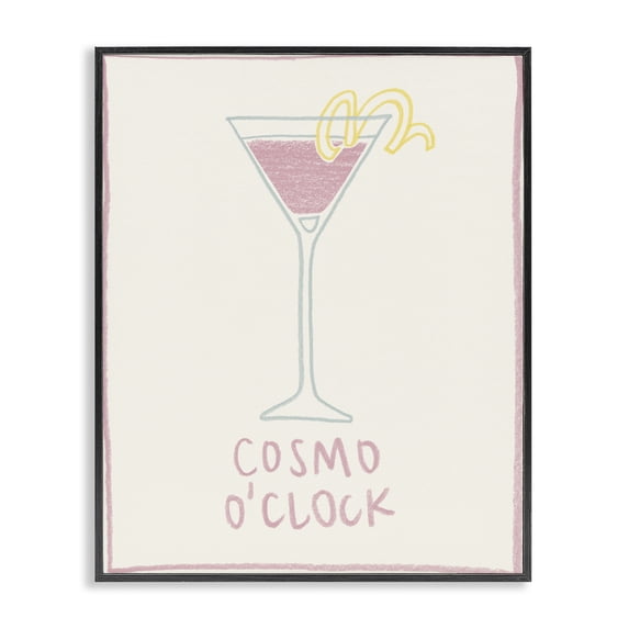 Stupell Industries Contemporary Minimal Cosmo O'Clock Black Framed Giclee Art, 11 x 14, by Grace Popp