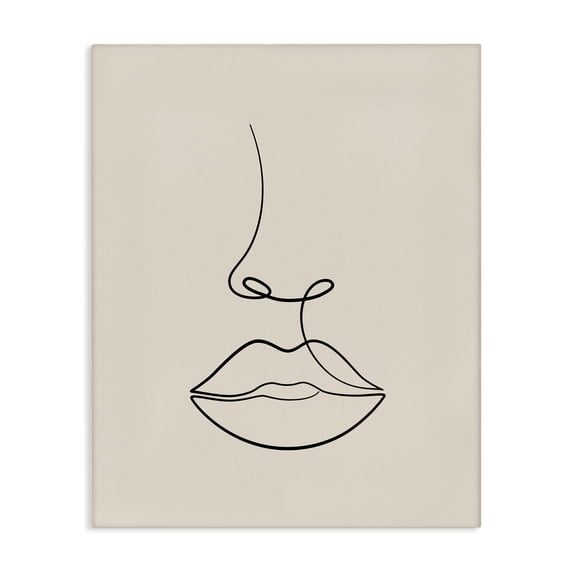 Stupell Industries Contemporary Minimal Female Face Line Doodle Canvas Art, 24 x 30, by JJ Design House LLC