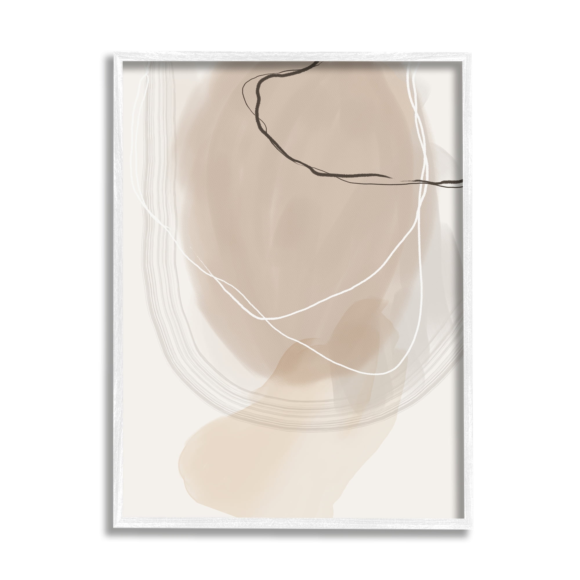 Stupell Industries Contemporary Modern Abstract Brown And Tan Visual Design Graphic Art White Framed Art Print Wall Art, 16x20, by Urban Epiphany