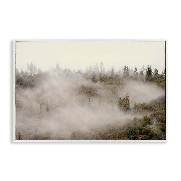 Stupell Industries Contemporary Morning Fog over Trees White Framed Giclee Art, 18 x 12, by Gemma Bardot