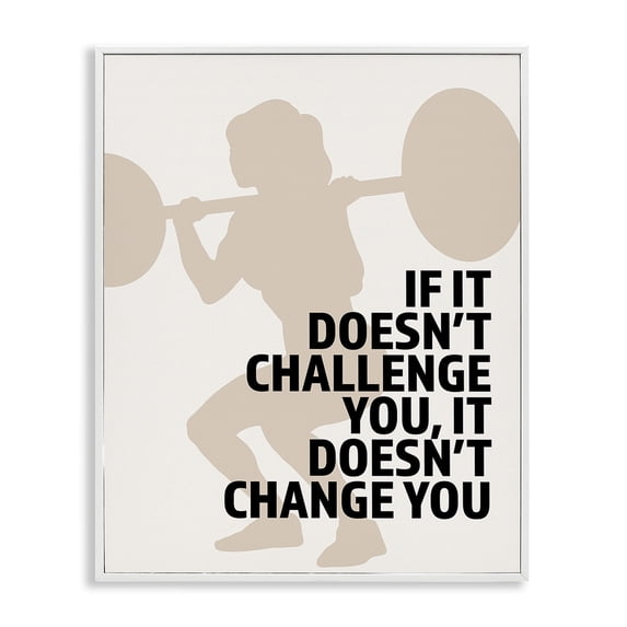 Stupell Industries Contemporary Motivational Challenge Workout White Framed Giclee Art, 11 x 14, by Victoria Barnes