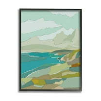 Stupell Industries Contemporary Mountainous Blocked Shore Graphic Art Black Framed Art Print Wall Art, Design by Nikita Jariwala