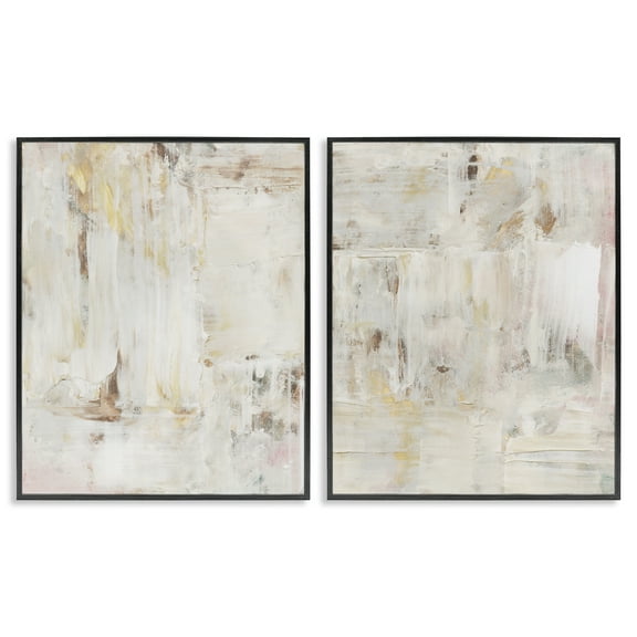 Stupell Industries Contemporary Muted Abstracts Abstract Painting Black Framed Art Print Wall Art, 11 x 14, Set of 2