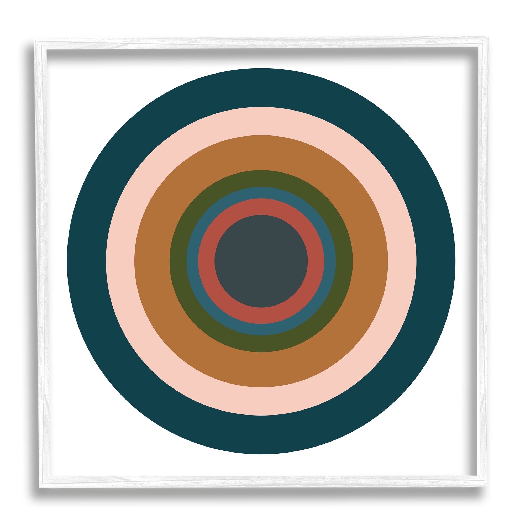 Stupell Industries Contemporary Muted Circles Abstract Painting White Framed Art Print Wall Art, 12 x 12