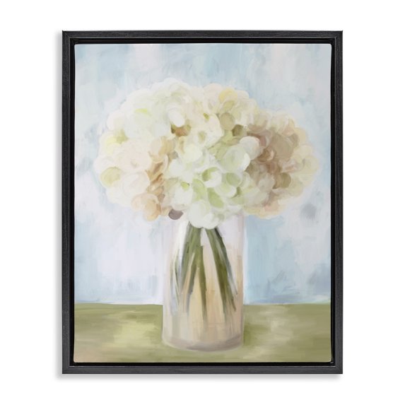 Stupell Industries Contemporary Muted Hydrangea Bouquet Black Floating Frame Canvas Art, 17 x 21, by Amy Hall