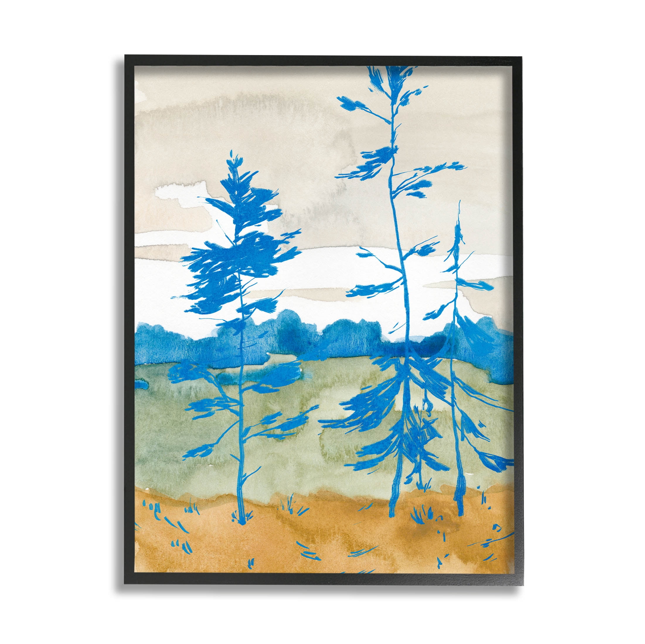 Stupell Industries Contemporary Nature Landscape Painting Black Framed Art Print Wall Art, Design by Jacob Green