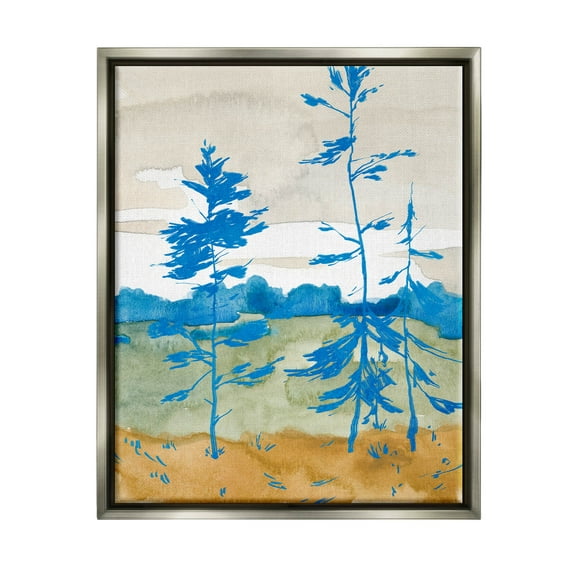 Stupell Industries Contemporary Nature Landscape Painting Luster Gray Floating Framed Canvas Print Wall Art, Design by Jacob Green