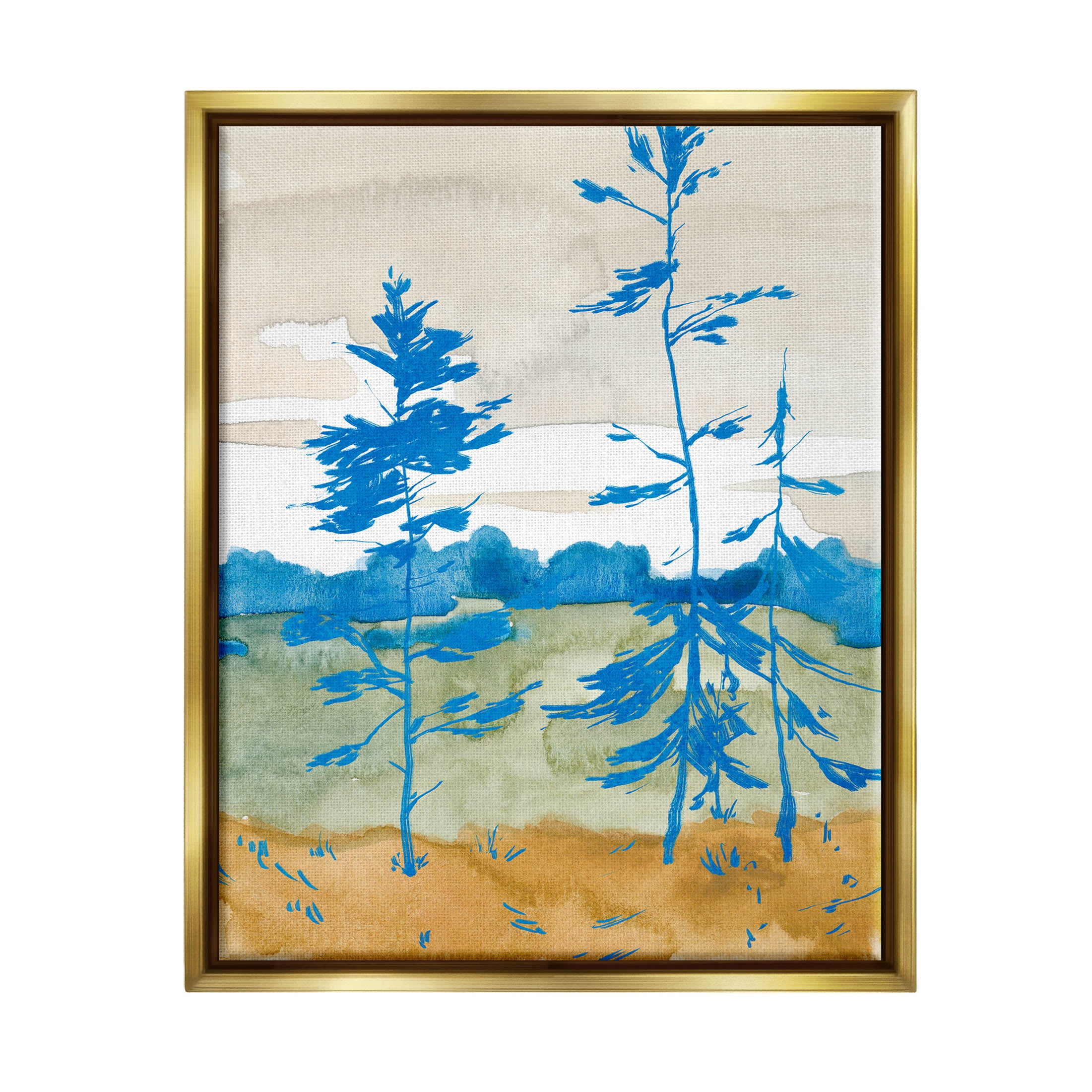 Stupell Industries Contemporary Nature Landscape Painting Metallic Gold Floating Framed Canvas Print Wall Art, Design by Jacob Green