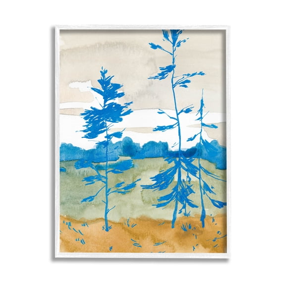 Stupell Industries Contemporary Nature Landscape Painting White Framed Art Print Wall Art, Design by Jacob Green