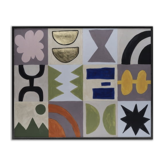 Stupell Industries Contemporary Nature Patterns Abstract Painting Black Framed Art Print Wall Art, 14 x 11