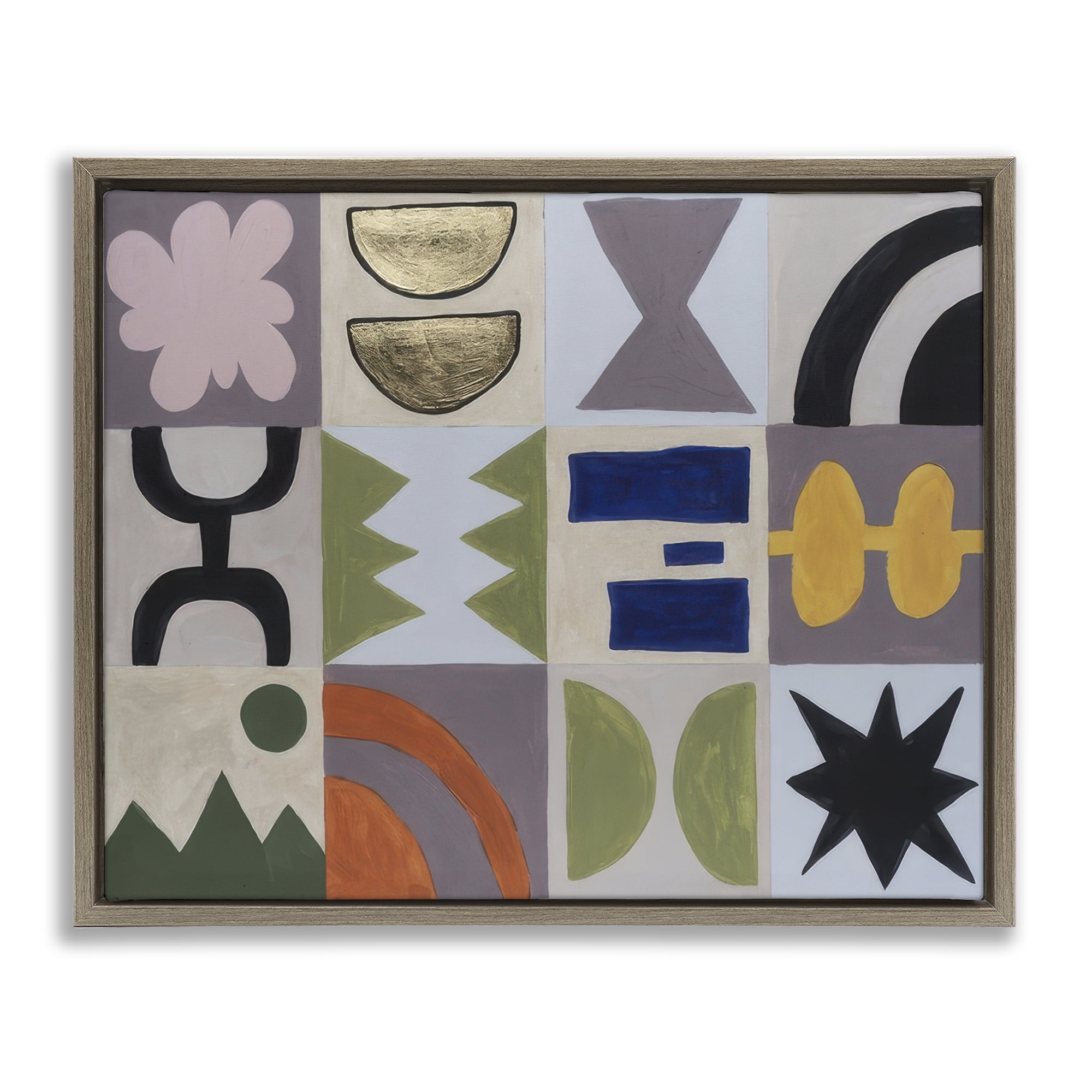Stupell Industries Contemporary Nature Patterns Abstract Painting Brown Floater Framed Canvas Art Print Wall Art, 21 x 17