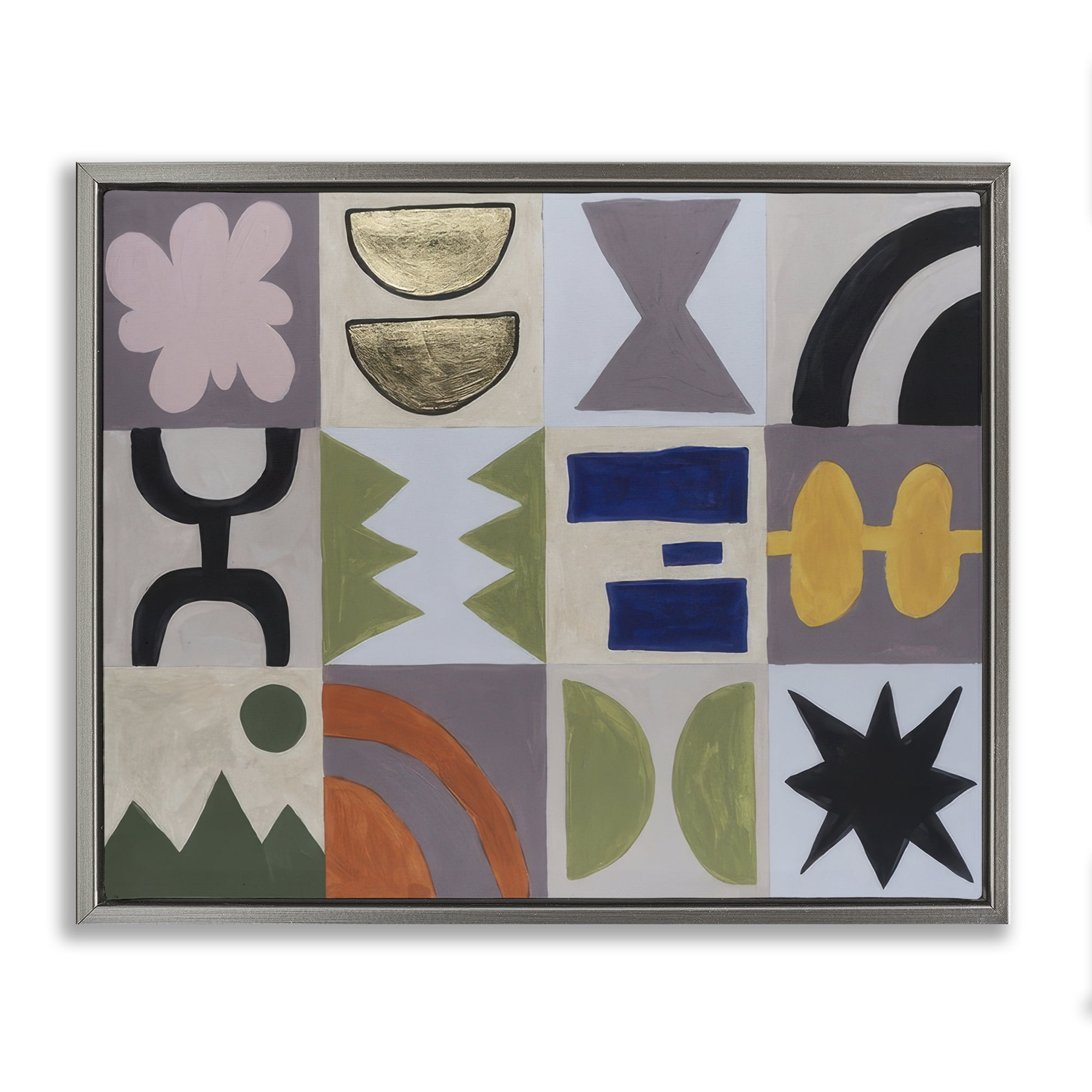 Stupell Industries Contemporary Nature Patterns Abstract Painting Gray Floater Framed Canvas Art Print Wall Art, 21 x 17